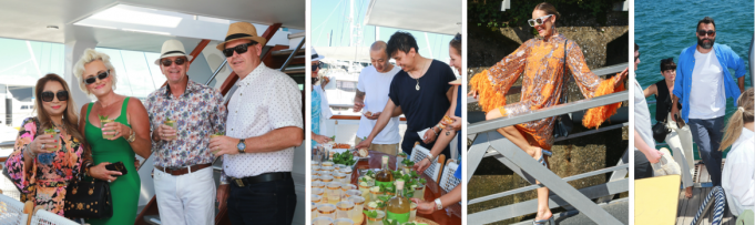Guests enjoying the GIN PALACE Cruise aboard Ocean Eagle - 36° Brokers Summer Ev