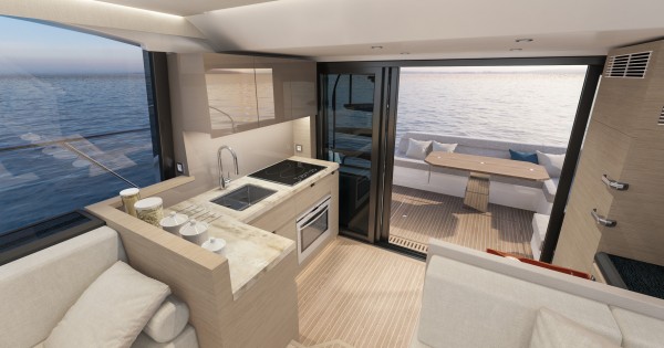 Monte Carlo 52 Galley and Cockpit