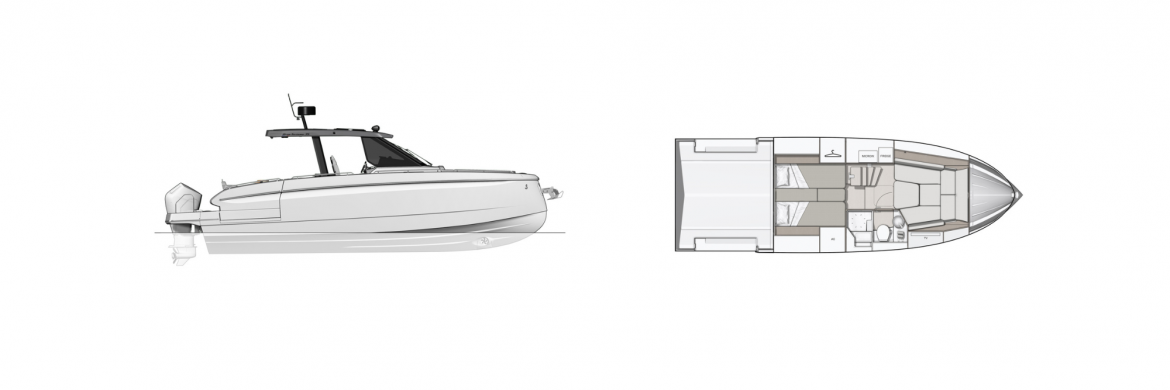 Beneteau Gran Turismo 35 exterior profile.